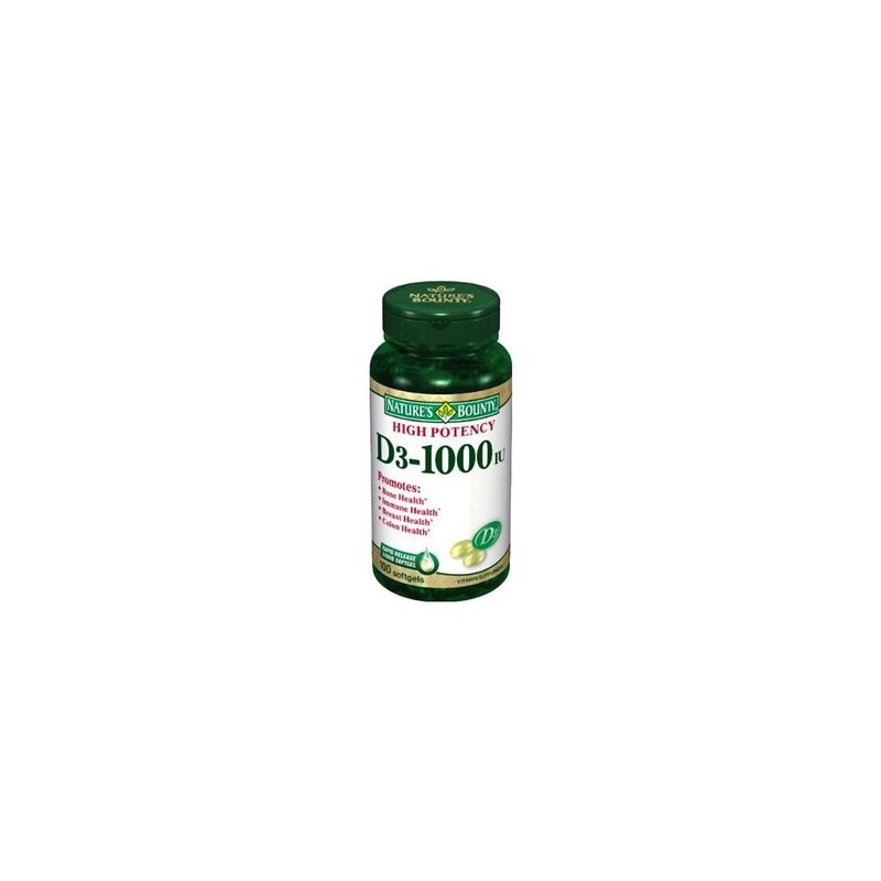 Vitamina D3 1000 IU 23 mg. 100 comprimidos. Nature´s Bounty